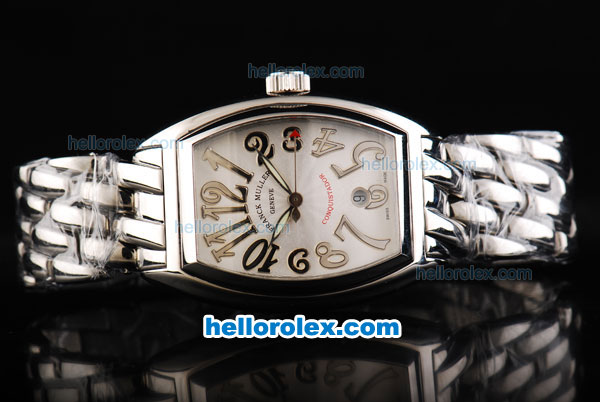 Franck Muller Conquistador Swiss ETA 2824 Automatic Movement Full Steel with White Dial and Silver Numeral Markers - Click Image to Close